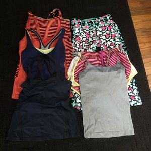 Lot of 4 LuLu Lemon and Zella workout tops